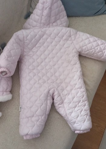 Kürklü Pembe Bebek Kış Tulumu - Görsel 3