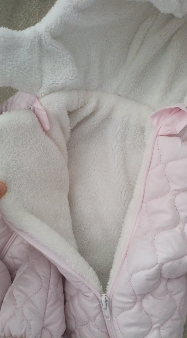 Kürklü Pembe Bebek Kış Tulumu - Görsel 2