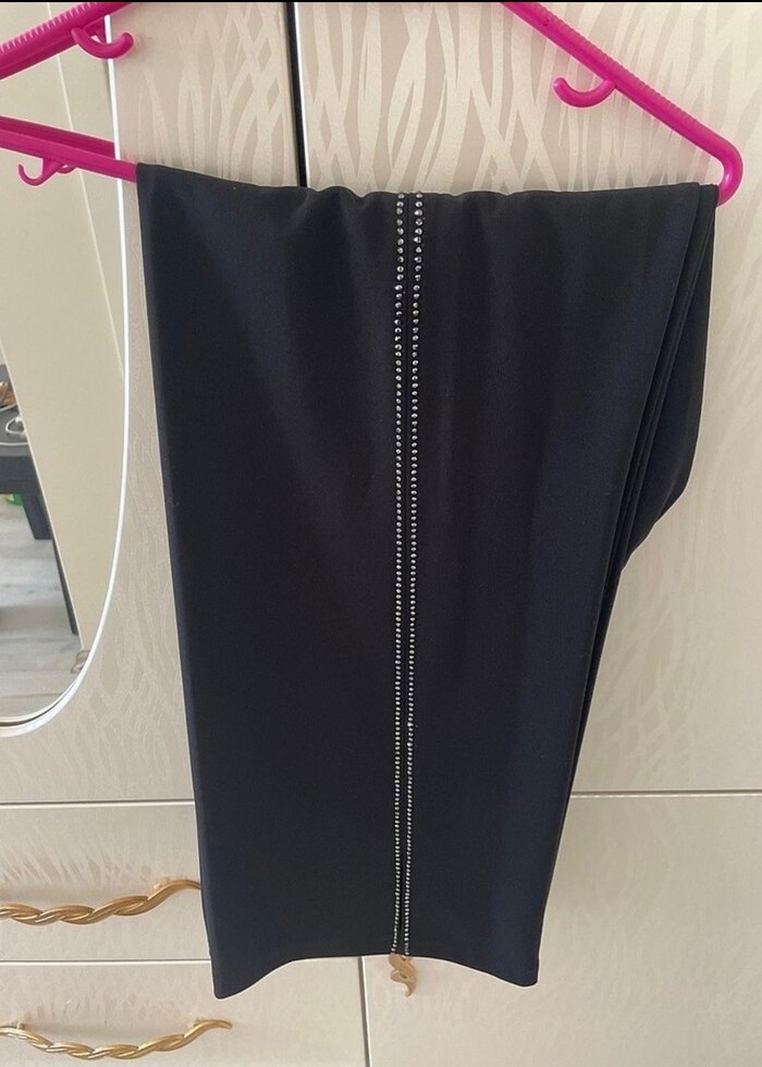 Siyah kadın Kumaş Pantolon - Görsel 2