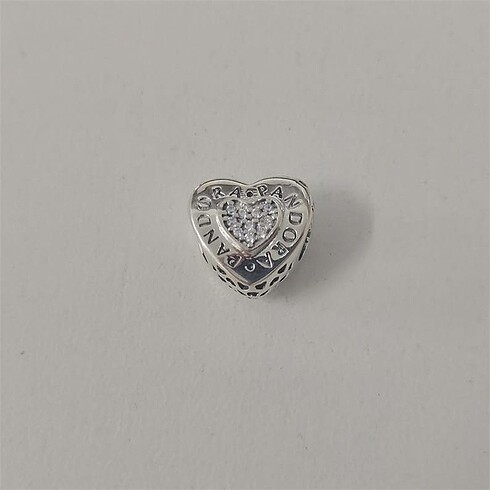 925 Ayar Gümüş Taşlı Kalp Charm