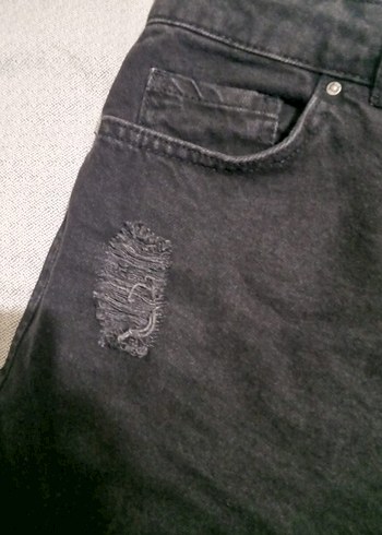 Siyah Kadın Mini Denim Şort - Görsel 3