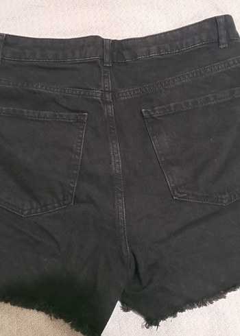 Siyah Kadın Mini Denim Şort - Görsel 4