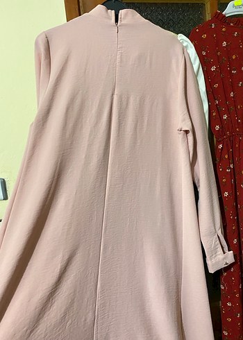 Pembe Uzun Kollu Salaş Bohem Tunik - Görsel 4