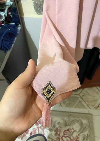 Pembe Uzun Kollu Salaş Bohem Tunik - Görsel 6