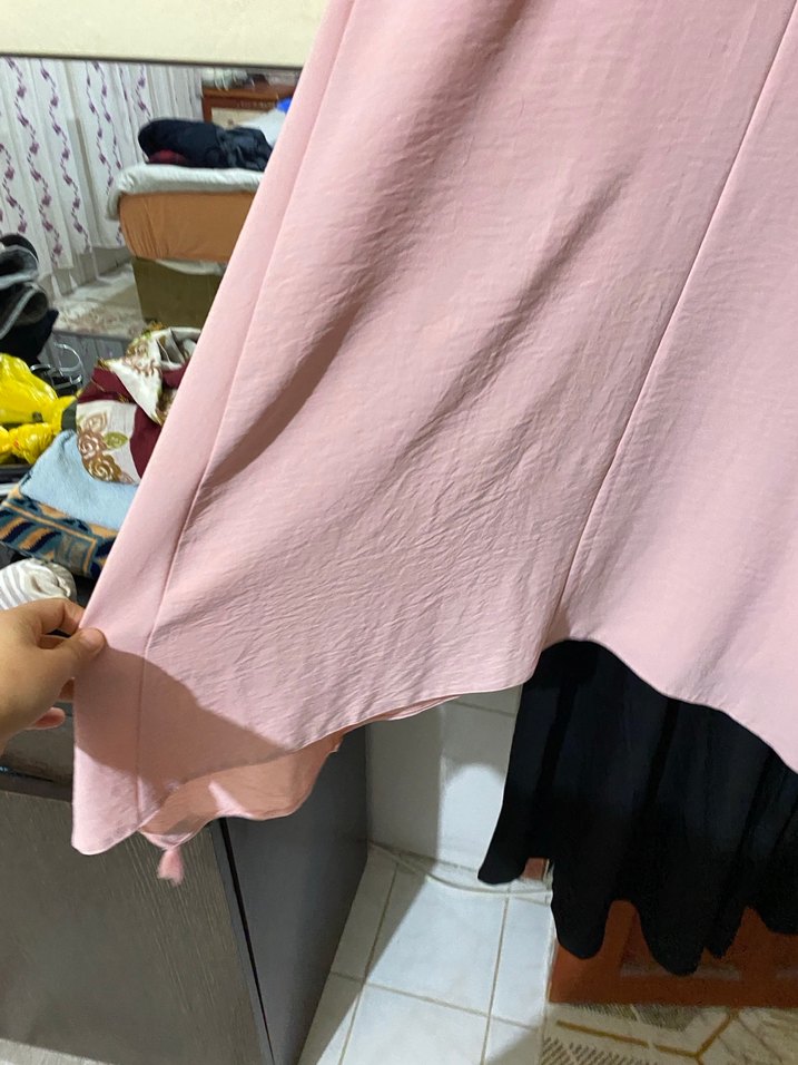 Pembe Uzun Kollu Salaş Bohem Tunik - Görsel 5