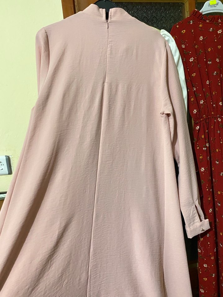 Pembe Uzun Kollu Salaş Bohem Tunik - Görsel 4