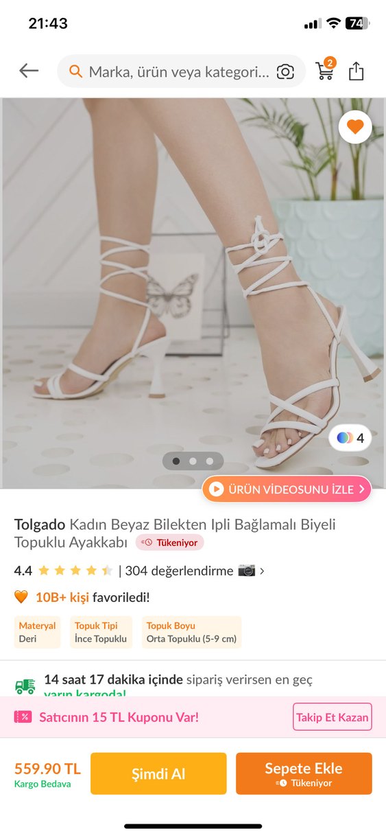 Beyaz Bağcıklı Stiletto Topuklu Kadın Ayakkabı - Görsel 4