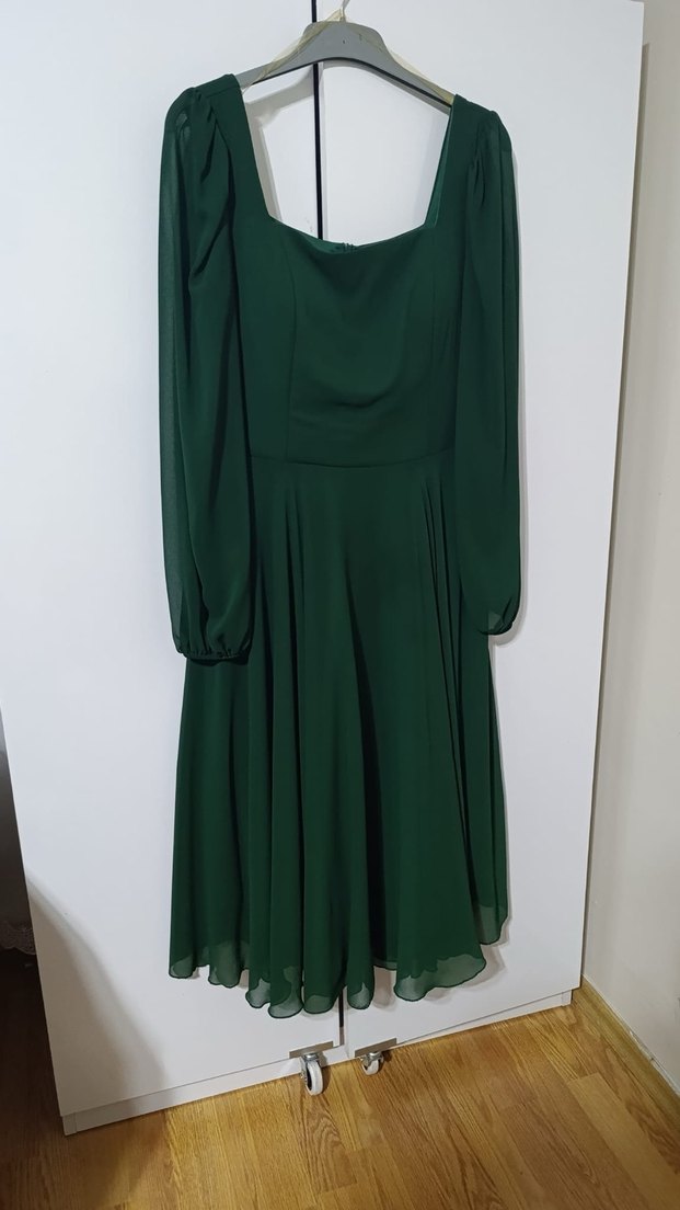 Klasik Kesim Uzun Kollu Nikah Elbisesi - Görsel 2