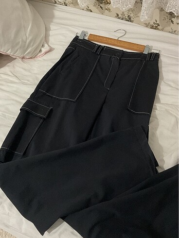 Trendyolmilla Kargo Pantolon Beyaz Dikişli