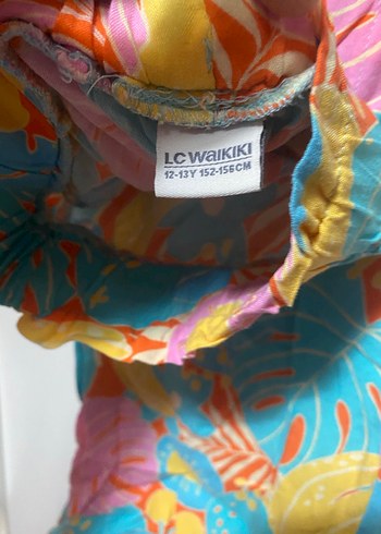 Renkli Batik Desenli Uzun Kız çocuk yazlık pantolon - Görsel 2