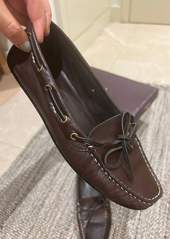 Kahverengi Deri Kadın Loafer Ayakkabı