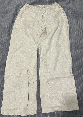 Bershka Bershka kum rengi Keten bol paça S beden Kadın Pantolon