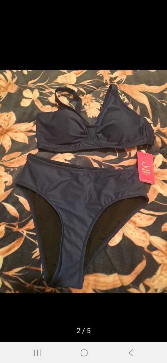 Mavi Mini Bikini Takımı Strappy Askılı - Görsel 2