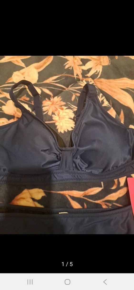 Mavi Mini Bikini Takımı Strappy Askılı - Görsel 3