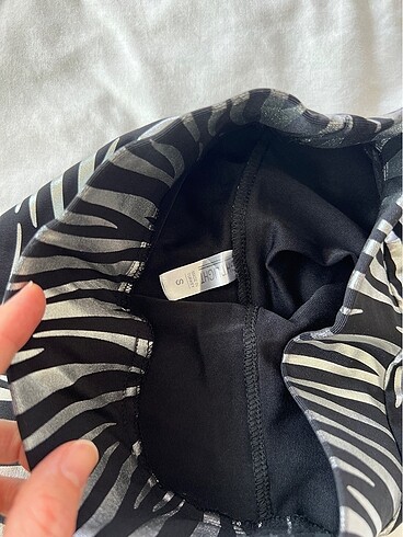 s Beden siyah Renk Zebra desen gümüş siyah tayt
