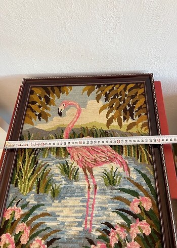 Diğer Pembe Flamingo Desenli Çerçeveli Tablo