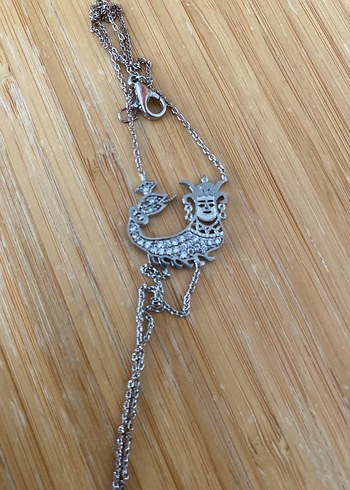 Bohem Gri Yılan Şahmeran Desenli Zincirli Kadın El Zinciri - Görsel 3