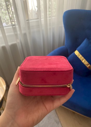 Beden Renk Pastel Pembe Makyaj ve Takı Organizeri