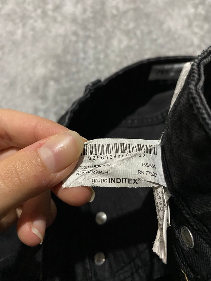 Düğmeli Siyah Bağlama Desenli Kadın Kot Pantolon - Görsel 4