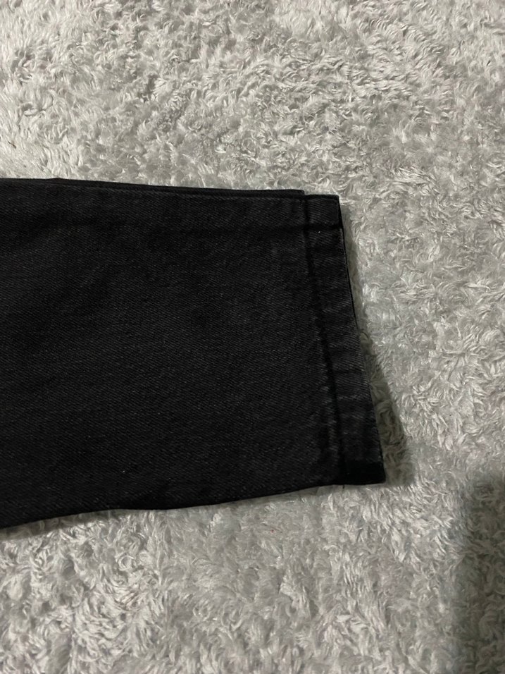 Düğmeli Siyah Bağlama Desenli Kadın Kot Pantolon - Görsel 5