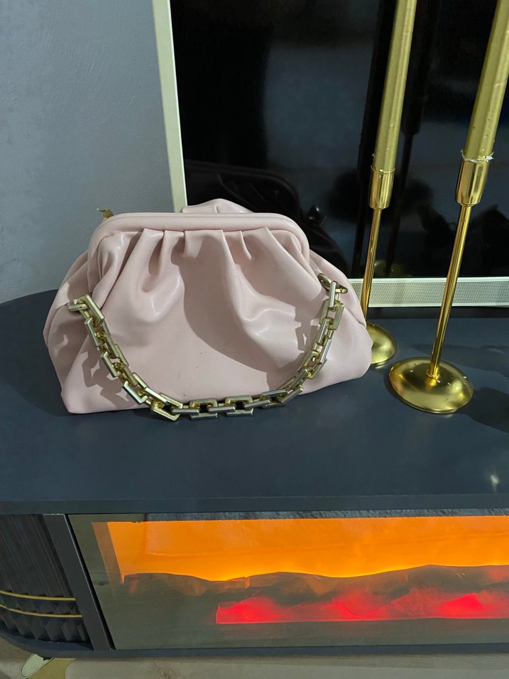 Pembe Zincir Detaylı Kadın Çanta - Görsel 2