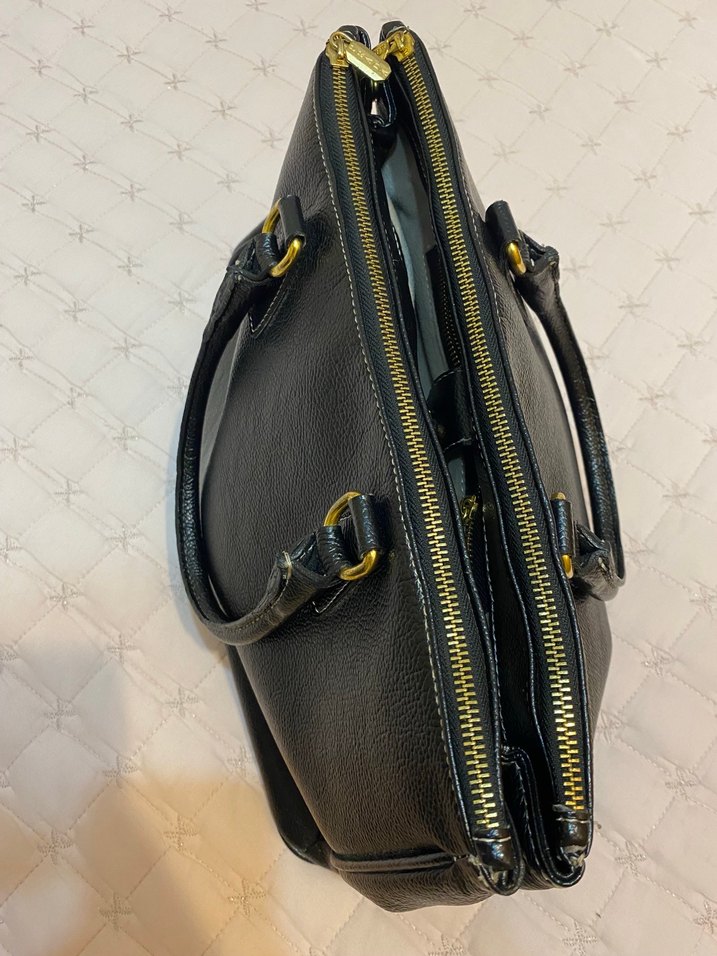 Siyah Deri Fermuarlı Kadın Çanta - Görsel 2