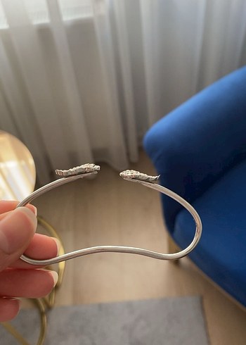 Gri Yılan Desenli Minimalist Boncuklu Bileklik - Görsel 2