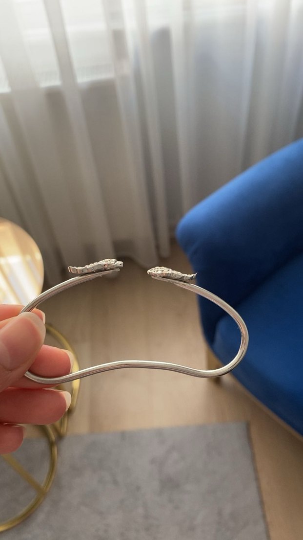 Gri Yılan Desenli Minimalist Boncuklu Bileklik - Görsel 2