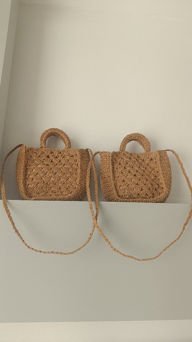 Bej Örgü Kadın Çanta pinterst model çanta - Görsel 2