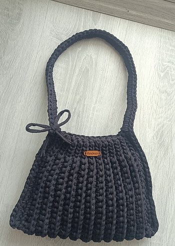 Siyah Örgü Kadın Çanta - Görsel 2