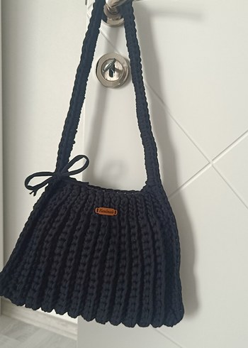 Siyah Örgü Kadın Çanta - Görsel 3