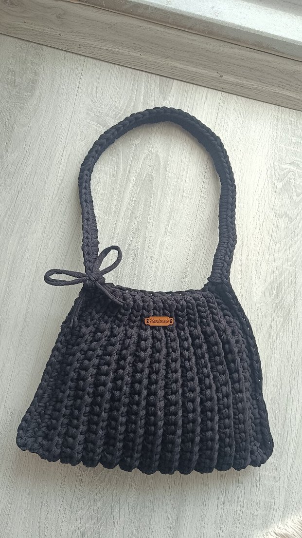 Siyah Örgü Kadın Çanta - Görsel 2