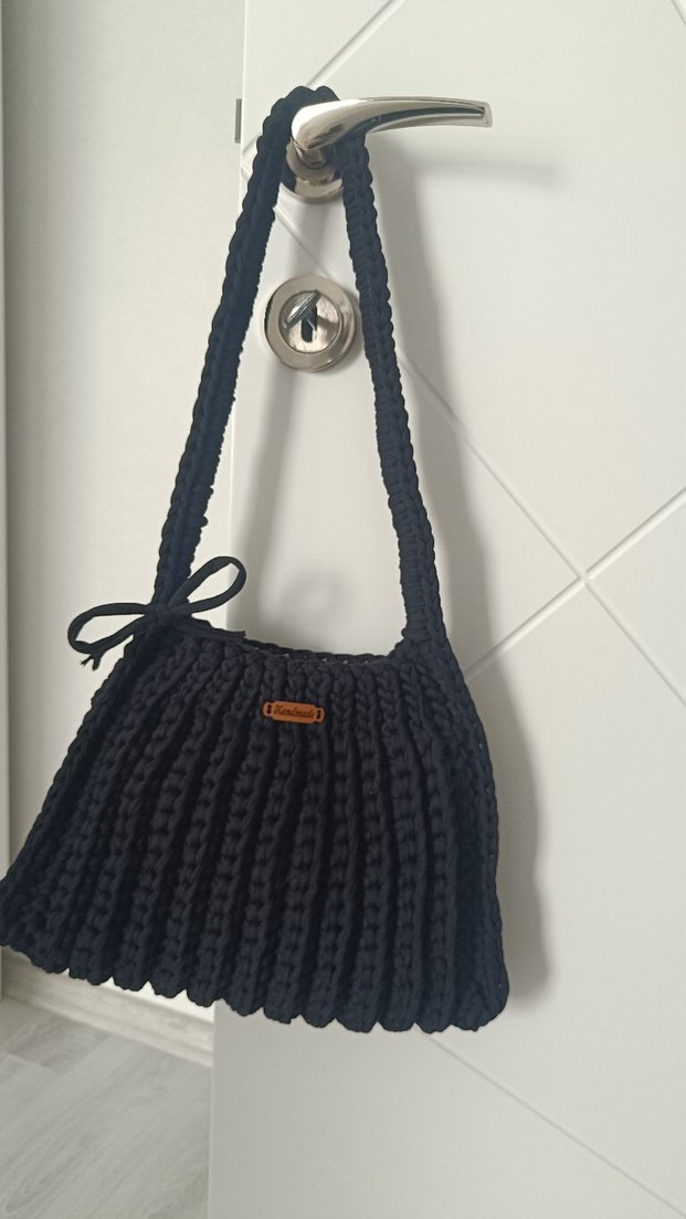 Siyah Örgü Kadın Çanta - Görsel 3