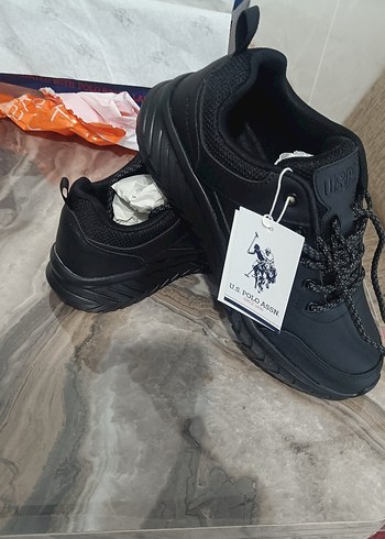 Siyah U.S. Polo Assn. Erkek Spor Ayakkabı - Görsel 2