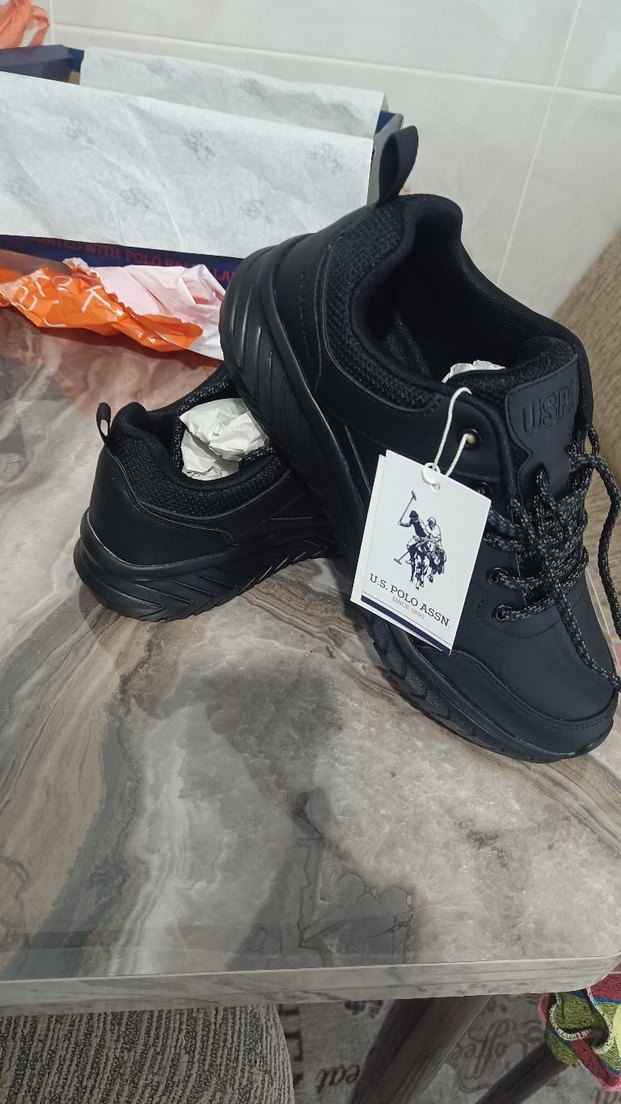 Siyah U.S. Polo Assn. Erkek Spor Ayakkabı - Görsel 2