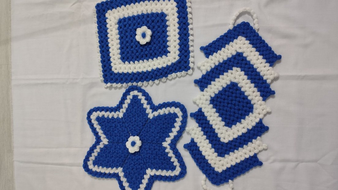 Pembe ve beyaz mavi  çiçek desenli el örgüsü lifler adet fiyatıd - Görsel 5