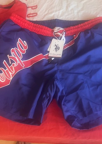 Kırmızı Kemerli Mini Erkek Deniz Şortu - Görsel 5