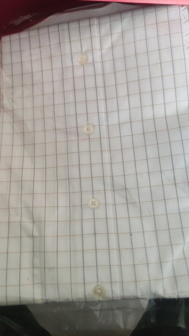 Düğmeli Beyaz Kareli Erkek Gömlek - Görsel 4