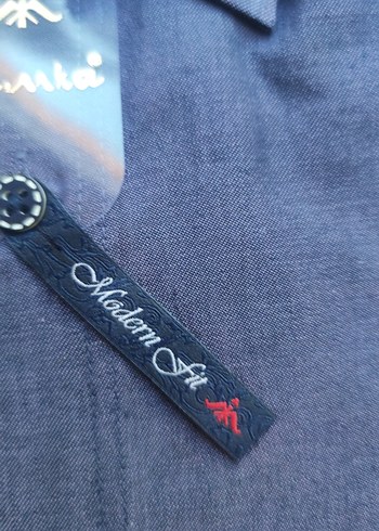 Erkek Mavi Denim Kısa Kollu Gömlek - Görsel 4