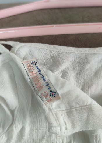 Bohem Beyaz Uzun Keten Elbise - Görsel 3