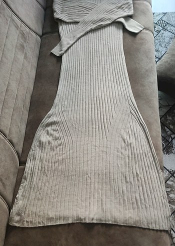 Gri Balıkçı Yaka Uzun Triko Elbise sıfır kullanılmadı - Görsel 2