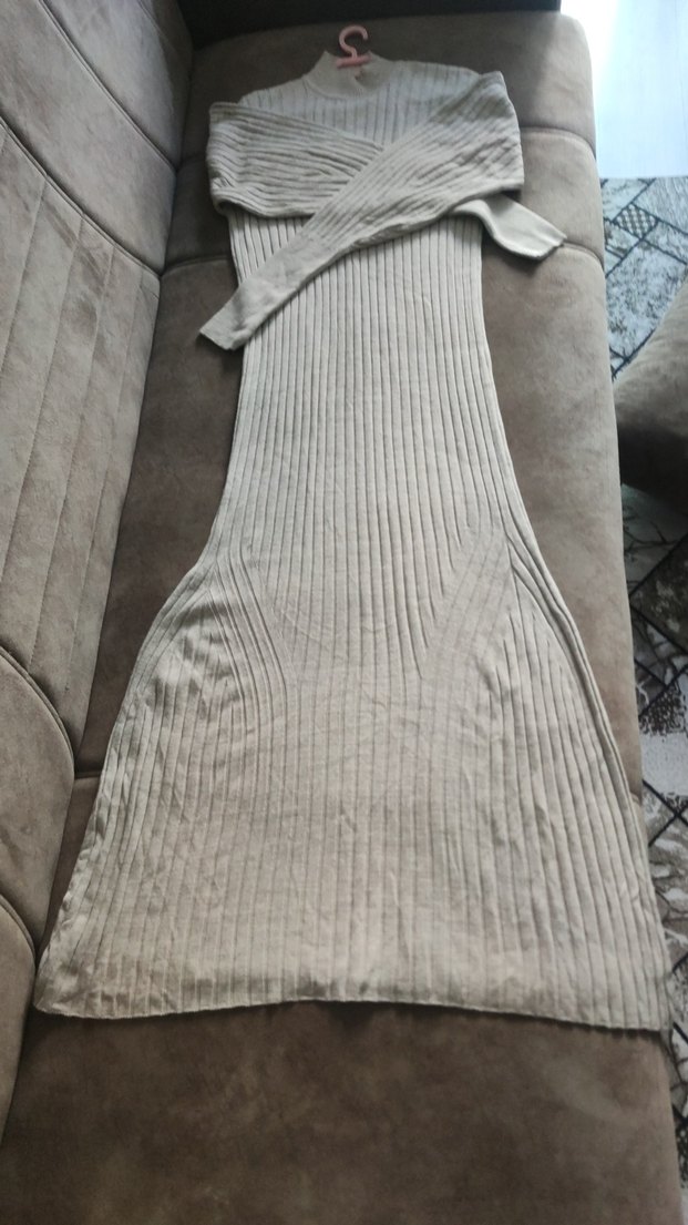 Gri Balıkçı Yaka Uzun Triko Elbise sıfır kullanılmadı - Görsel 2