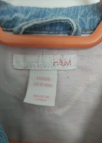 Nakışlı Düğmeli Mavi Denim Kız Ceketi - Görsel 2
