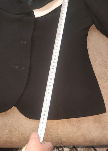 Siyah Mini Kadın Blazer Düğmeli - Görsel 9