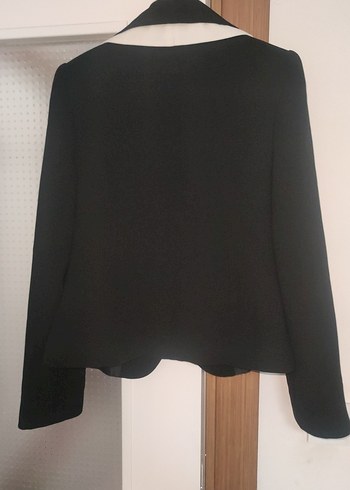 Siyah Mini Kadın Blazer Düğmeli - Görsel 2