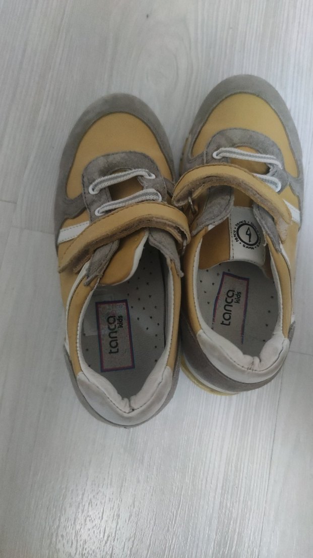 ışıklı Sarı Gri Cırt Cırtlı Erkek Çocuk Spor Ayakkabı - Görsel 2