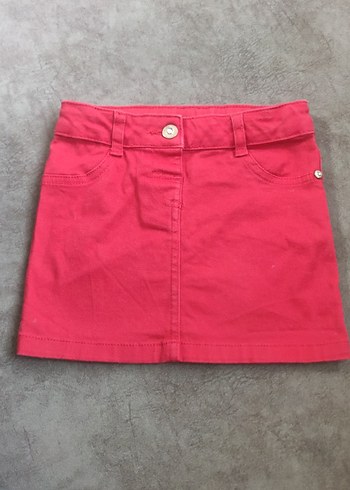 2 etek tek fiyat Beyaz Kalpli Pembe Kız Çocuk Fırfırlı Etek - Görsel 5