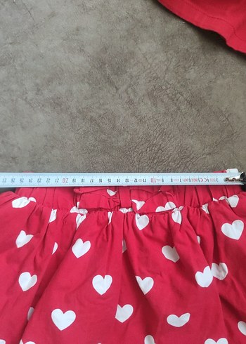 2 etek tek fiyat Beyaz Kalpli Pembe Kız Çocuk Fırfırlı Etek - Görsel 2