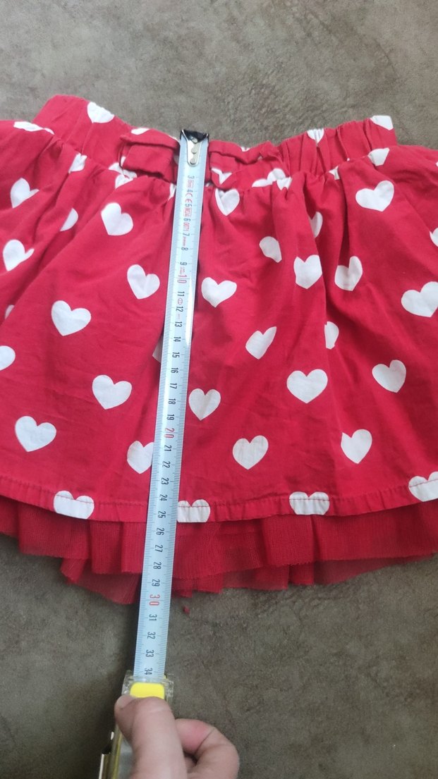 2 etek tek fiyat Beyaz Kalpli Pembe Kız Çocuk Fırfırlı Etek - Görsel 3