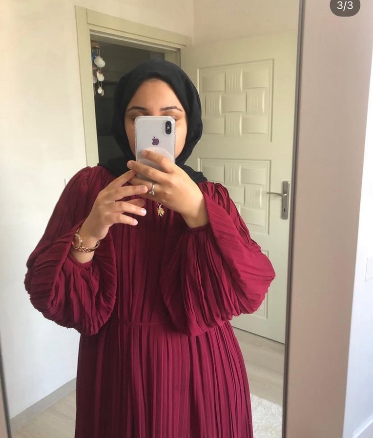 Bordo Piliseli Uzun Bohem Elbise - Görsel 2